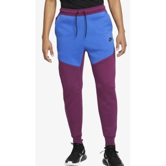 Nike Sportswear Mens Medium‎ Tech Fleece Joggers Royal Sangria CU4495-610 $110 - Picture 1 of 3